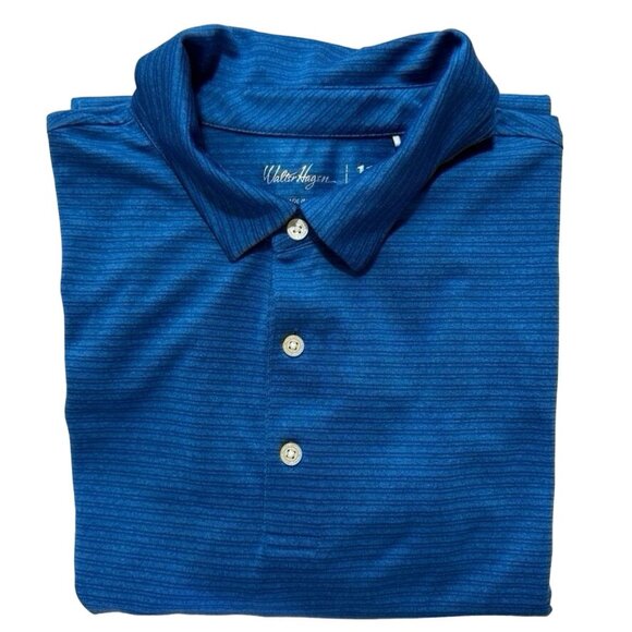 WALTER HAGEN Mens Short Sleeve Shirt Cerulean Blue Men's Size XL - Picture 8 of 8